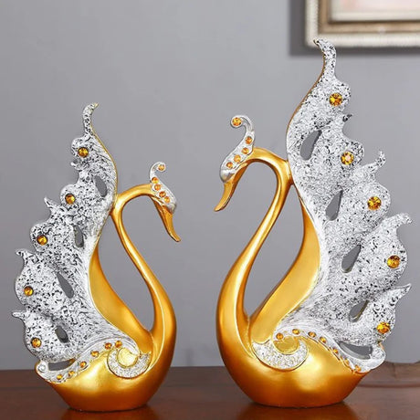 SwanSerenity - Gouden Zwanen Woondecoratie