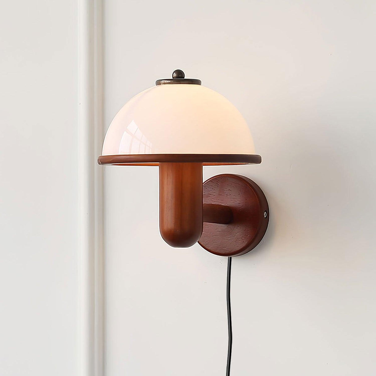 Houten Mushroom Wandlamp