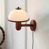 Houten Mushroom Wandlamp