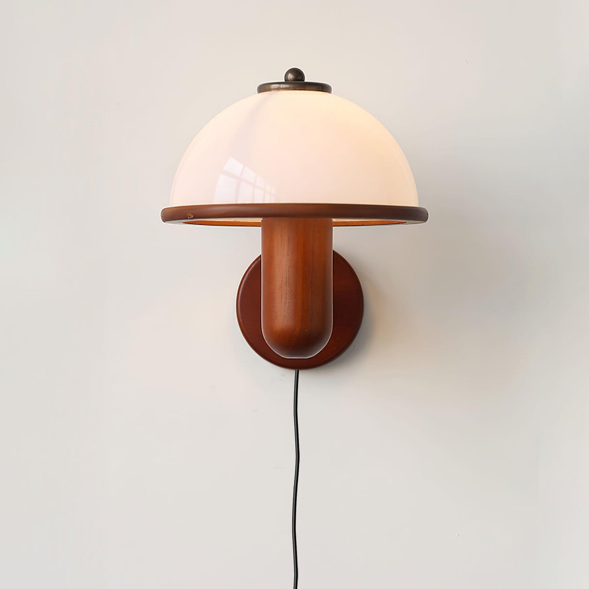 Houten Mushroom Wandlamp