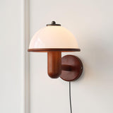 Houten Mushroom Wandlamp