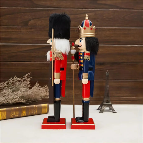 30cm Houten Notenkraker Pop - Handgeschilderde Kerstdecoratie