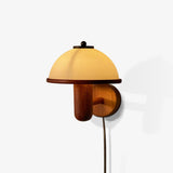 Houten Mushroom Wandlamp