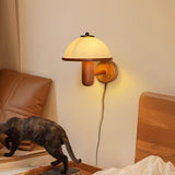 Houten Mushroom Wandlamp