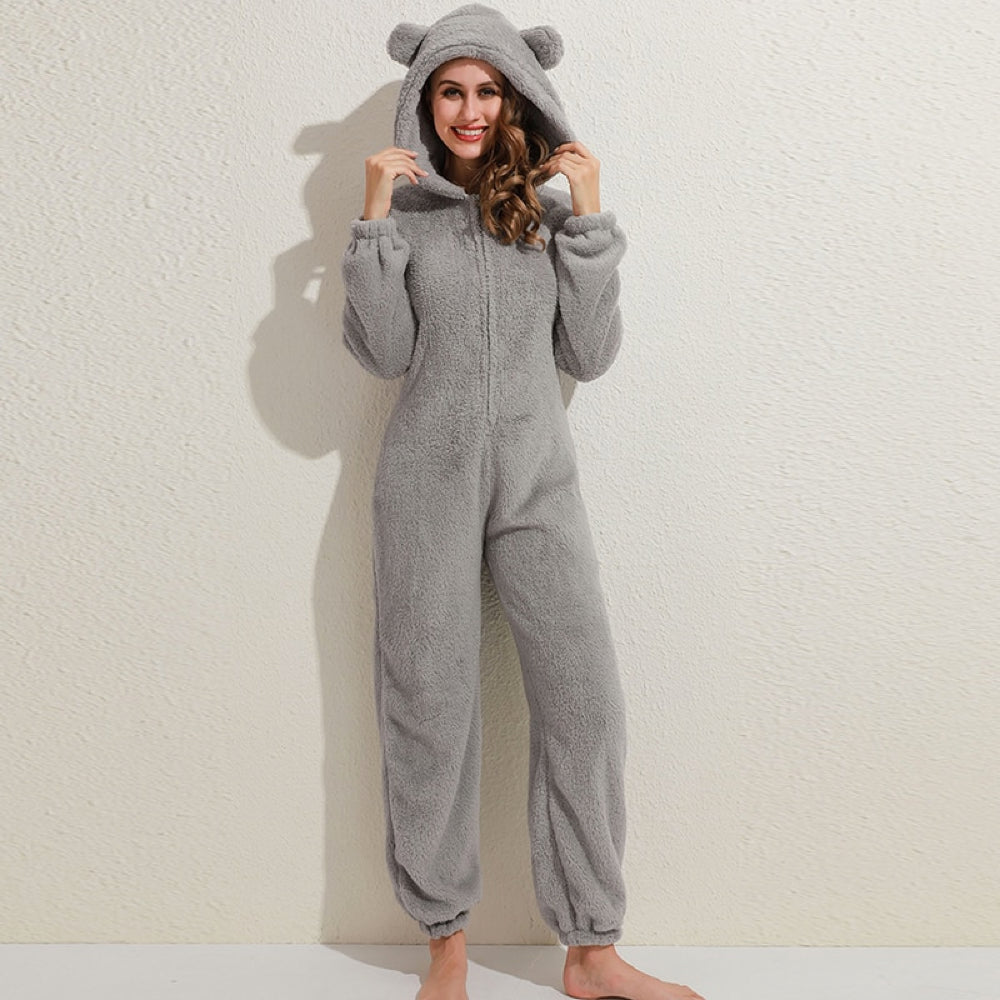 SnugglePaws™ - Superzachte Fleece Onesie met Berenoortjes