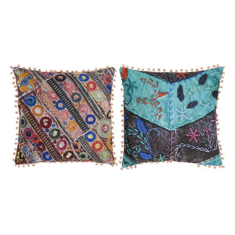 Image of Kussen Dekodonia Pompons Polyester Multicolour (45 x 45 cm) (2 pcs)