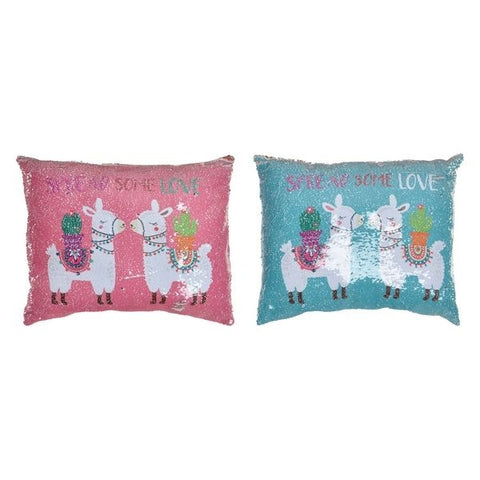 Image of Kussen Dekodonia Lama Polyester Pailletten Lama (2 pcs) (50 x 40 cm)
