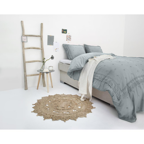 Image of Fancy Embroidery Grey Micropercal dekbedovertrek