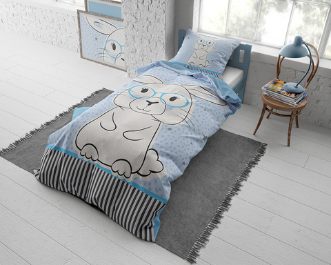 Image of DREAMHOUSE RABBIT BLUE Katoen