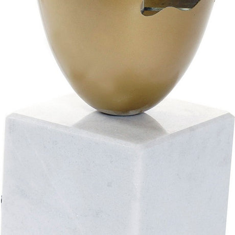 Bureaulamp DKD Home Decor Linnen Metaal Kristal Marmer (35 x 35 x 65 cm)