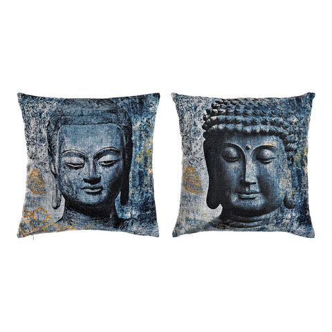 Image of Kussen DKD Home Decor Grijs Polyester Boeddha (2 pcs) (45 x 45 x 45 cm)