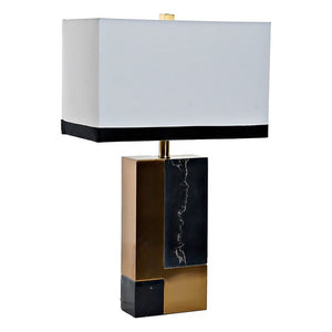 Bureaulamp DKD Home Decor Metaal Stof Marmer Met stof (40 x 23 x 69 cm)