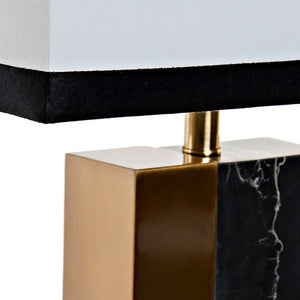 Bureaulamp DKD Home Decor Metaal Stof Marmer Met stof (40 x 23 x 69 cm)