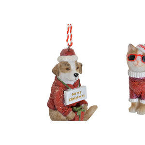 Ophangdecoratie DKD Home Decor Kerstmis Hars (2 pcs) (4.5 x 3 x 7 cm)