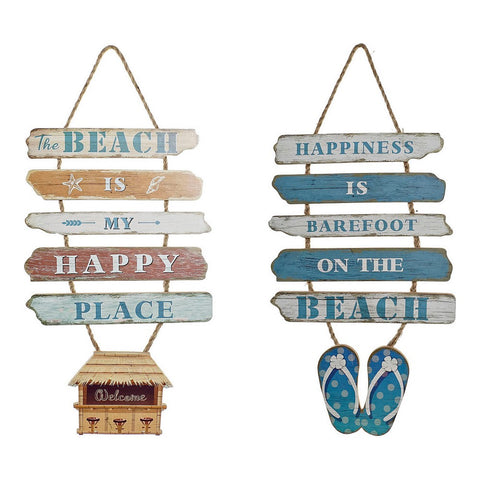 Image of Schilderij DKD Home Decor Strand Touw Hout MDF (2 pcs) (29 x 1.5 x 47 cm)