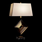 Bureaulamp DKD Home Decor Wit Polyester Metaal Kristal Gouden (43 x 25 x 75 cm)