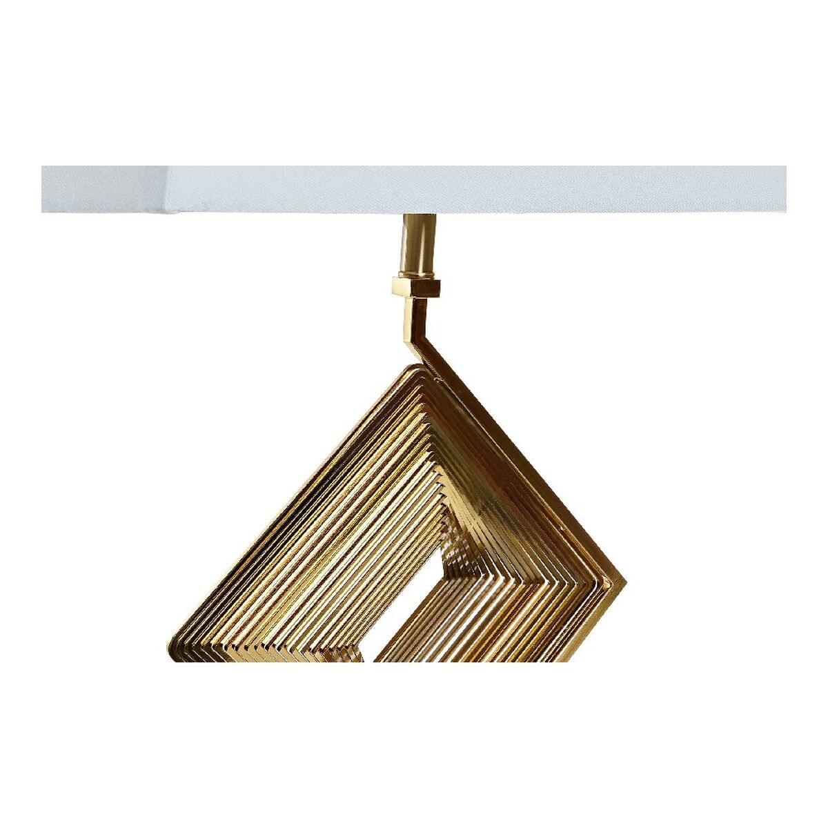 Bureaulamp DKD Home Decor Wit Polyester Metaal Kristal Gouden (43 x 25 x 75 cm)
