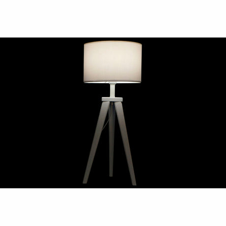 Bureaulamp DKD Home Decor Wit Polyester Hout 220 V 50 W (30 x 30 x 72 cm)