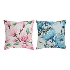 Kussen DKD Home Decor Multicolour Blommor Polyester (2 pcs) (45 x 10 x 45 cm)