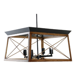 Plafondlamp DKD Home Decor Hout Metaal (50 x 50 x 130 cm)