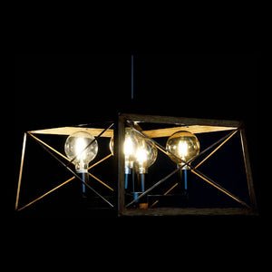 Plafondlamp DKD Home Decor Hout Metaal (50 x 50 x 130 cm)