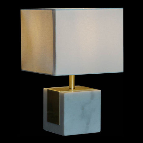 Bureaulamp DKD Home Decor Wit Polyester Marmer Gouden (26 x 26 x 43 cm)