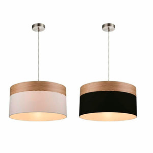 Plafondlamp DKD Home Decor Wit Zwart Polyester (2 pcs) (38 x 38 x 25 cm)