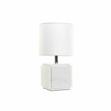 Bureaulamp DKD Home Decor Wit Polyester Metaal Marmer 220 V Gouden 50 W