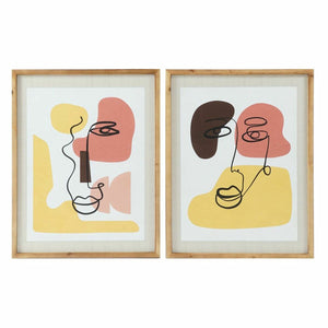 Schilderij DKD Home Decor Kristal Abstract Hout MDF (2 pcs) (55 x 2 x 70 cm)