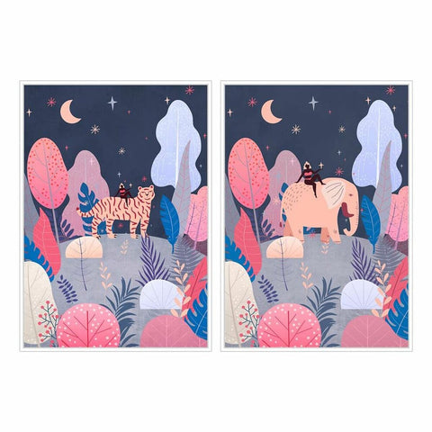 Image of Schilderij DKD Home Decor Bomen (2 pcs) (53 x 4.3 x 73 cm)