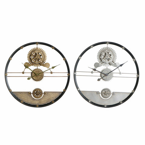 Image of Muurklok DKD Home Decor Ziverachtig Gouden Ijzer Versnellingen (2 pcs) (60 x 5 x 60 cm)