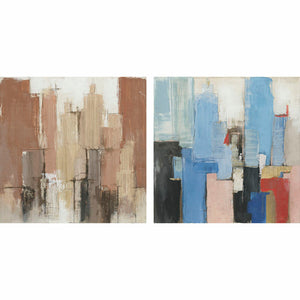 Schilderij DKD Home Decor Abstract (100 x 2.4 x 100 cm) (2 pcs)