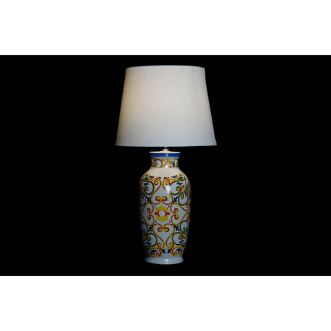Image of Bureaulamp DKD Home Decor Keramisch Linnen Wit (34 x 34 x 67 cm)