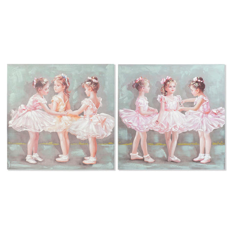 Schilderij DKD Home Decor Ballet (80 x 3 x 80 cm) (2 Stuks)