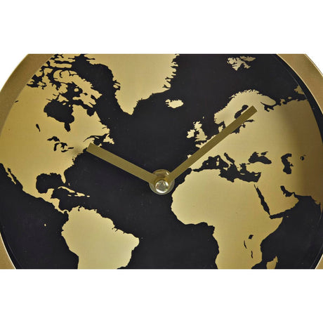 Bordsklocka DKD Home Decor Kristal Gouden Metaal Wereldkaart (22 x 12 x 31 cm)