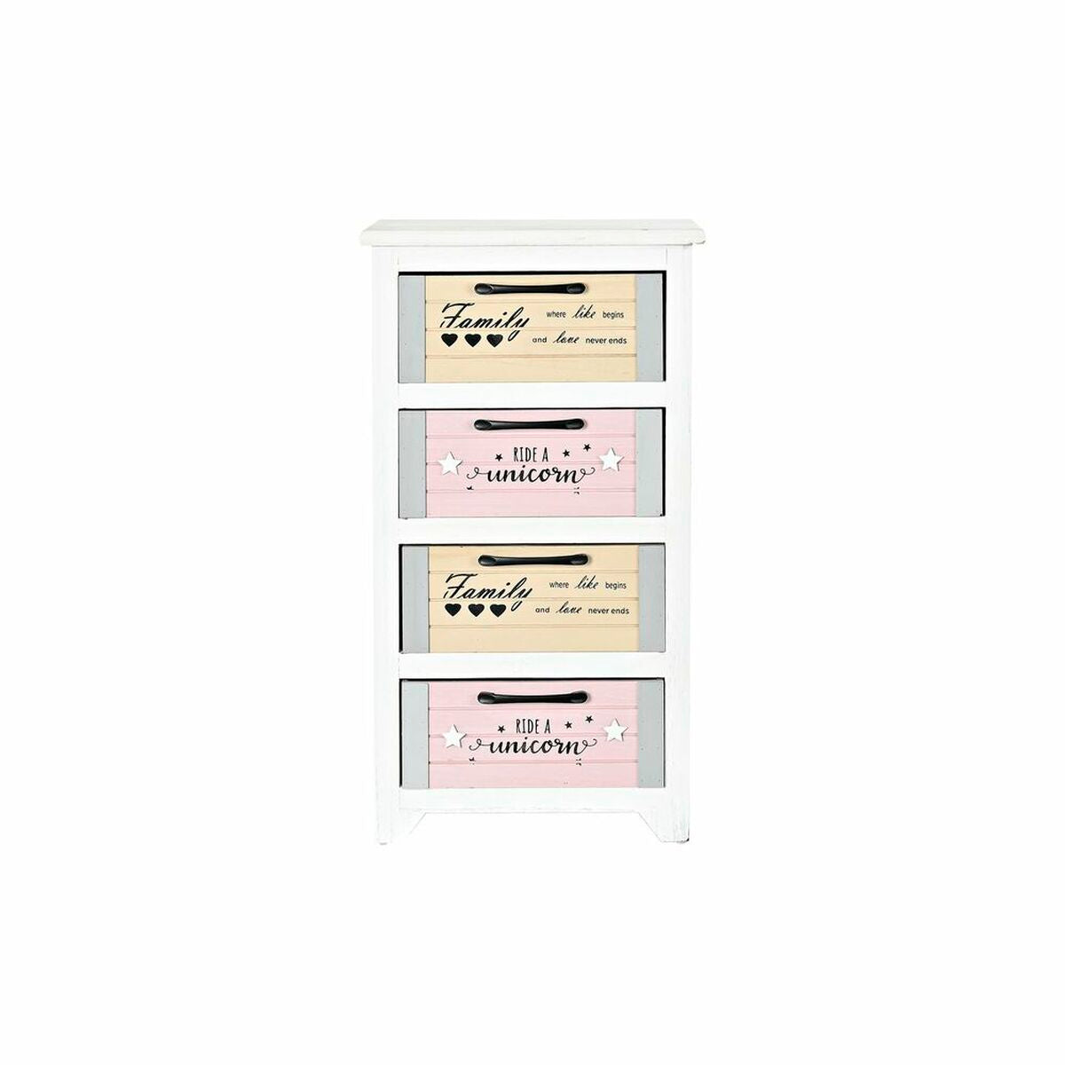 Ladenkast DKD Home Decor Grijs Beige Roze Wit Kinderen (40 x 29 x 73,5 cm)