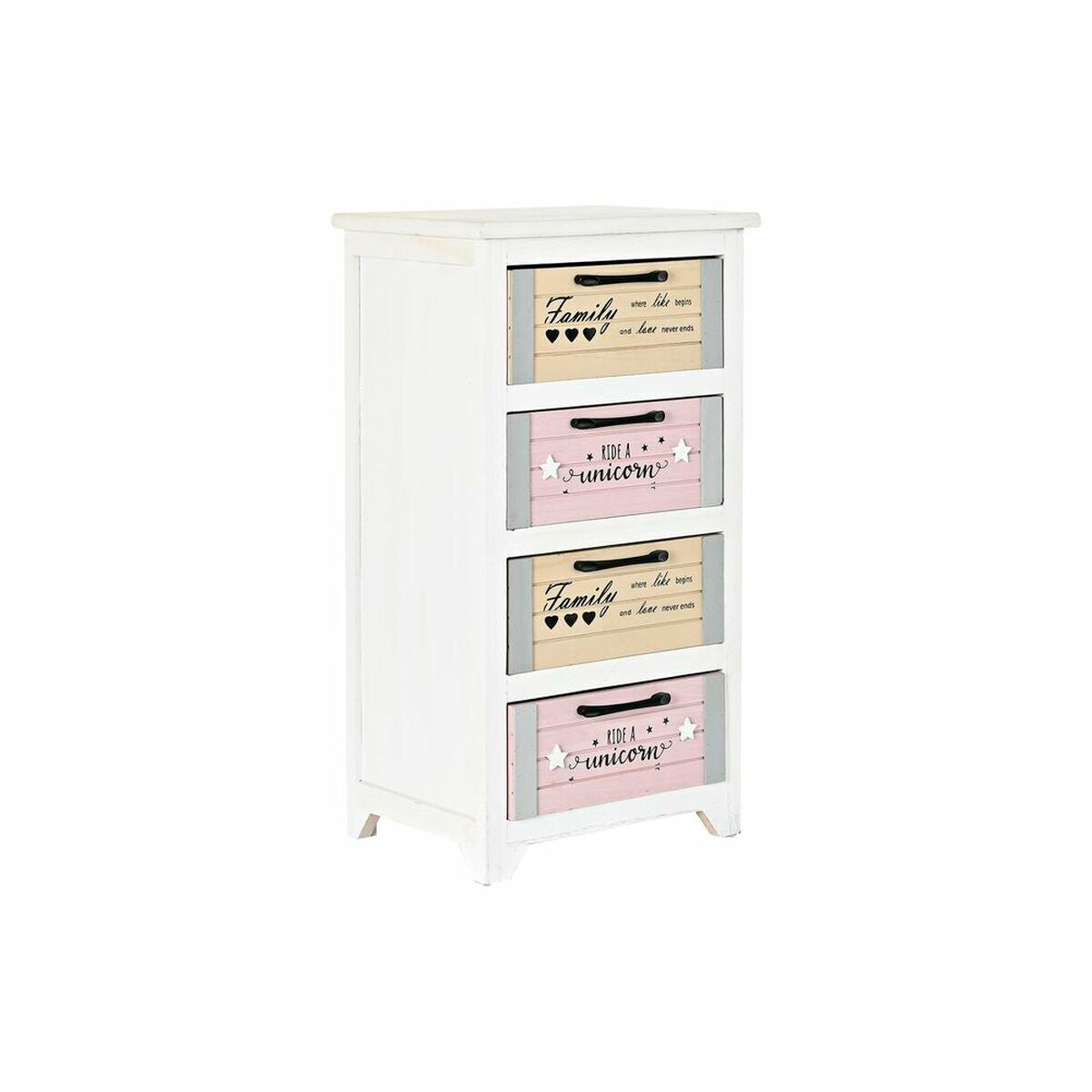 Ladenkast DKD Home Decor Grijs Beige Roze Wit Kinderen (40 x 29 x 73,5 cm)