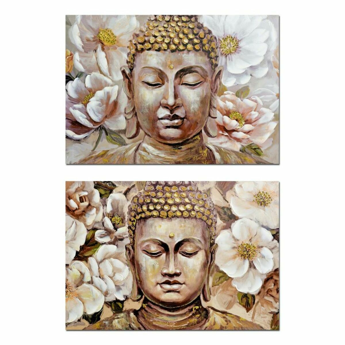 Schilderij DKD Home Decor Boeddha Orientaals 100 x 3 x 70 cm (2 Stuks)