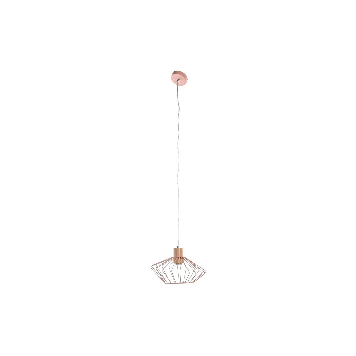 Plafondlamp DKD Home Decor Ziverachtig Zwart Grijs Roze Metaal Wit 50 W 60 W Pijnboom (34 x 34 x 21 cm) (4 Stuks)