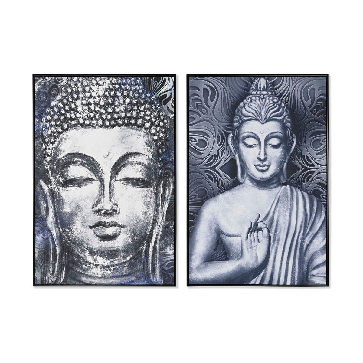 Schilderij Home ESPRIT Boeddha Orientaals 83 x 4,5 x 123 cm (2 Stuks)
