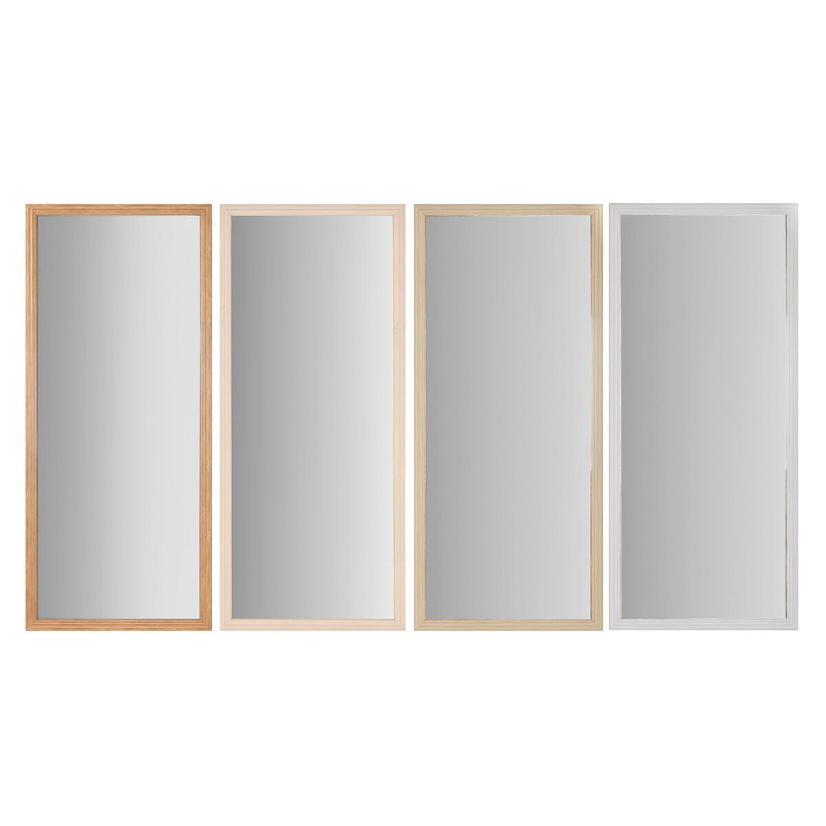 Wandspiegel Home ESPRIT Wit Bruin Beige Grijs Kristal polyestyreen 68 x 2 x 156 cm (4 Stuks)