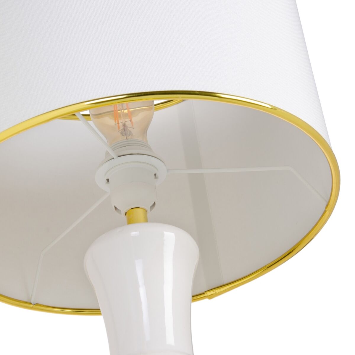 Bureaulamp 34 x 34 x 51 cm Keramisch Gouden Wit