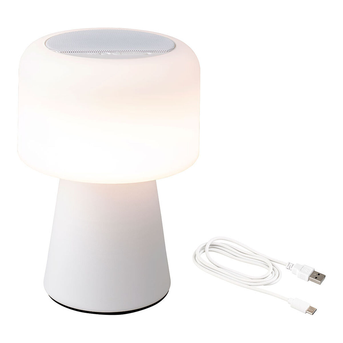 LED-lamp met Bluetooth Luidspreker en Draadloze Oplader Lumineo 894417 Wit 22,5 cm Herlaadbaar