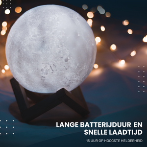 MoonLife - MaanLamp 3D – Bluetoothspeaker - 16 LED kleuren