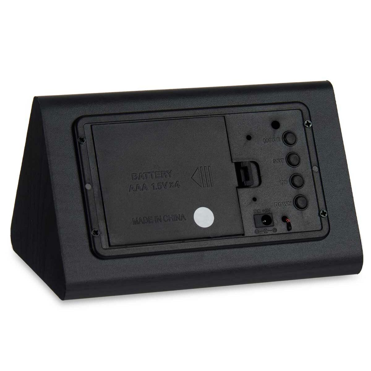 Digitale Tafelklok Zwart PVC Hout MDF 11,7 x 7,5 x 8 cm (12 Stuks)