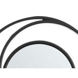 Set spiegels Cirkelvormig Abstract Zwart Polypropyleen 78 x 26 x 2,5 cm (6 Stuks)