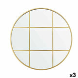 Wandspiegel Venster Gouden polyestyreen 80 x 80 x 3 cm (3 Stuks)