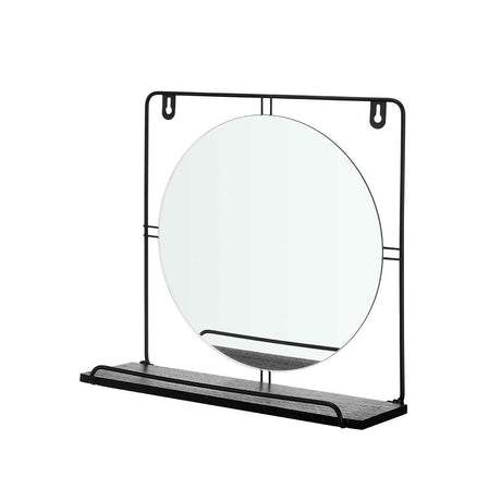 Spiegel met Ondersteuning Zwart Metaal Hout MDF 33,7 x 30 x 10 cm (4 Stuks)