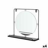 Spiegel met Ondersteuning Zwart Metaal Hout MDF 33,7 x 30 x 10 cm (4 Stuks)