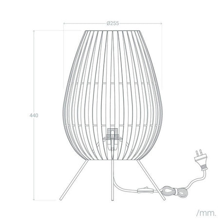Bureaulamp Ledkia Atamach Bamboe E27 Natuurlijk (440x250x250 mm)